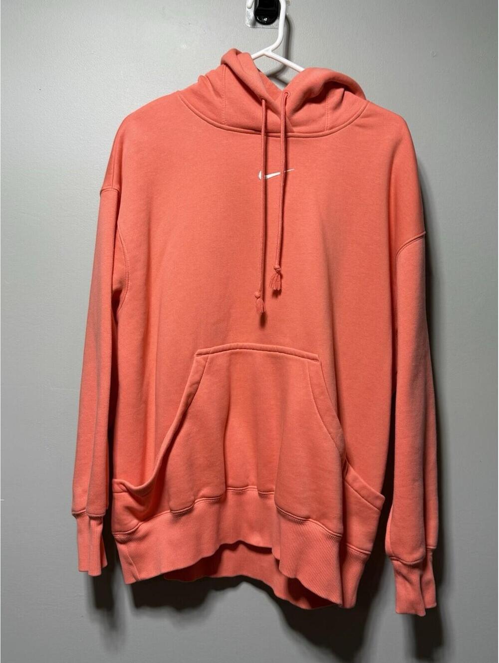 Nike Phoenix Fleece Oversized Pullover Hoodie Coral M Athleisure Casual Comfy